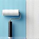 Icona di un rullo da pittura e la texture di una parete, che indica il supporto e le guide per l'installazione.